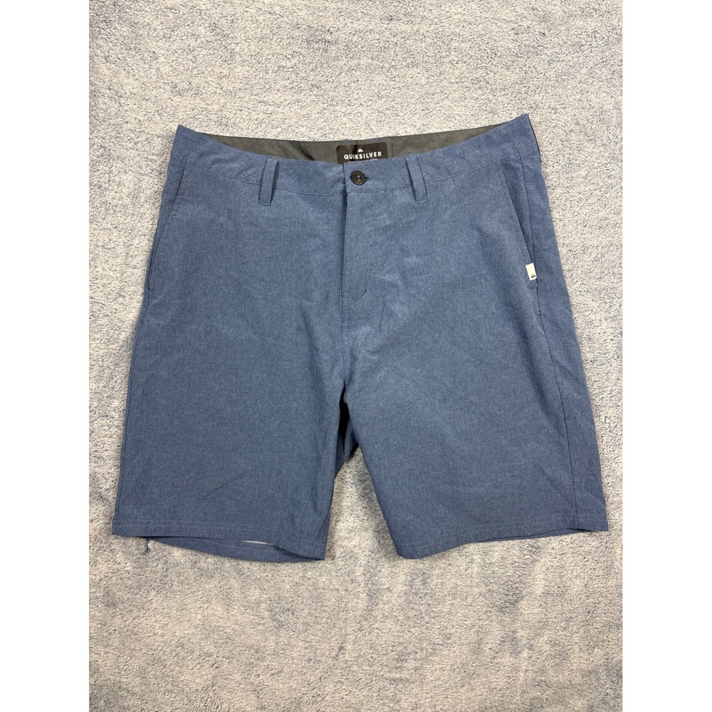 Quiksilver Mens 34 Blue Amphibian Shorts DryFlight Hybrid 4-Way Stretch Surf